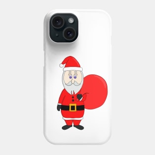 Cute Santa Claus Holding Bag of Gifts Phone Case