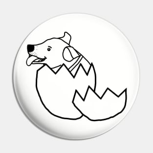 Puppy Hatches from Easter Egg Outline Pin