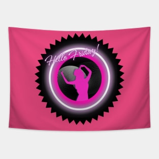 Friday Girl Neon Pink Tapestry