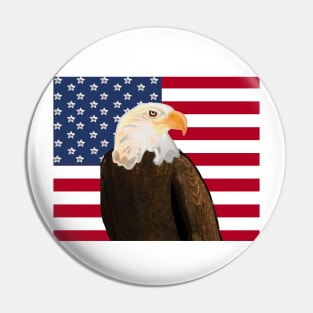 Eagle with American Flag Pin