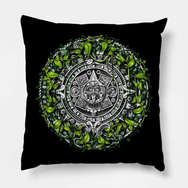 Aztec Calendar Pillow by underheaven