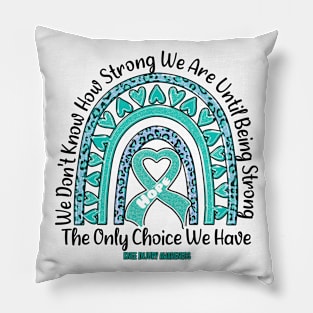 Knee Injury Awareness - rainbow leopard ribbon strong Pillow