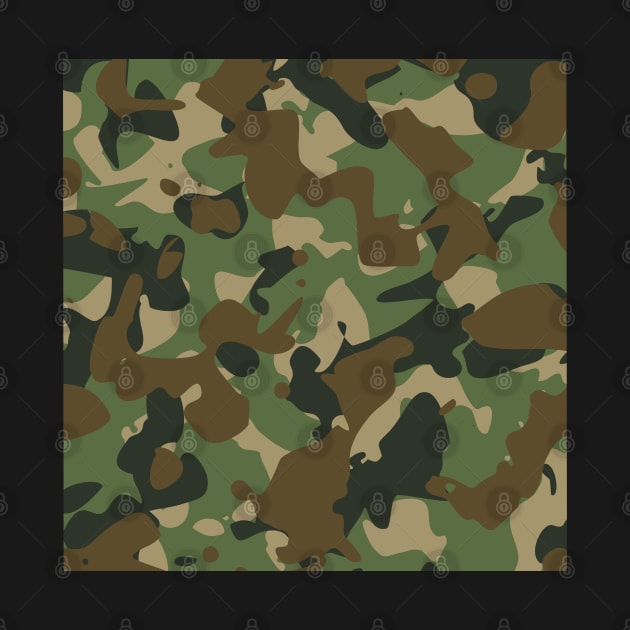 Camouflage pattern -Green and Brown Camo -Military Camouflage Classic by Gold Turtle Lina