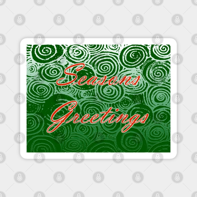 Seasons Greetings Swirls Magnet by BlakCircleGirl