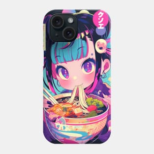 Cute Anime Girl |  Ramen Noodles | Hentaii Chibi Kawaii Design Phone Case