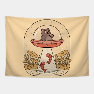 The Purrfect Alien Cat | Yellow Tapestry