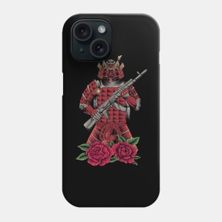 Samurai holding rifle illustration Phone Case