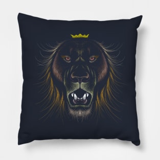 lion head face illustration Pillow