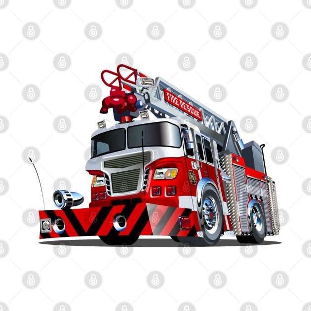 Cartoon firetruck by Mechanik