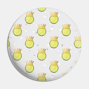 King Tennis - Seamless Pattern on Grey Background Pin