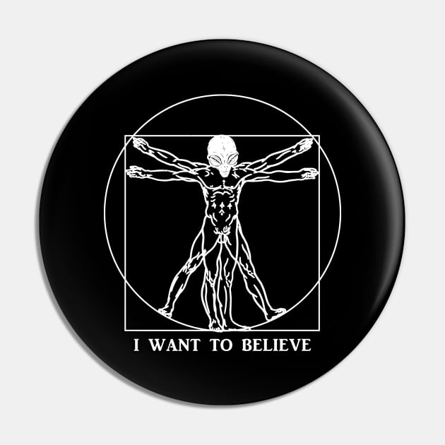 I Want To Believe Aesthetic Alien UFO Alien Pin by wbdesignz