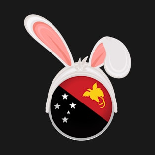 happy easter Papua New Guinea bunny ears flag cute designs T-Shirt