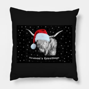 Highland Cow at Christmas (Season's Greetings) Pillow