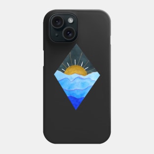 Diamond Blue and Gold Sunset (dark background) Phone Case