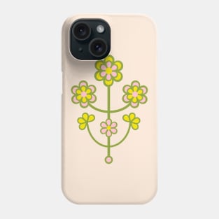 DAISY CHAIN Folk Art Mid-Century Modern Scandi Floral With Flower Blossoms on Cream - UnBlink Studio by Jackie Tahara Phone Case