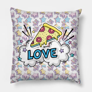 Pop Art Illustration Colorful Positive vibes Pizza Love Food Lover T-Shirt Sticker Pillow