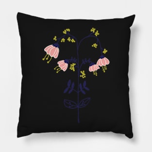 Sweet Pea Flower Sketch Pillow