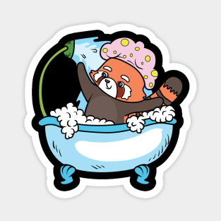 Red Panda bathing Magnet