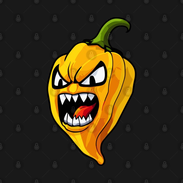 Angry Yellow Hot Habanero Pepper by MonkaGraphics