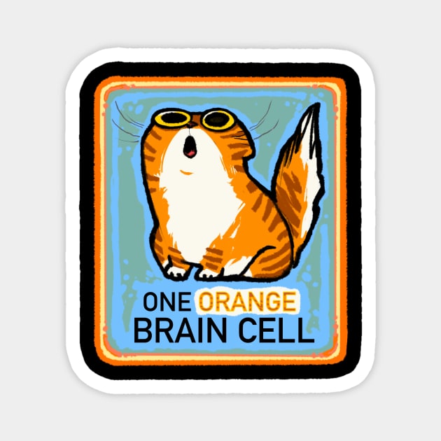 One Orange Brain Cell Magnet by AjaMajor 