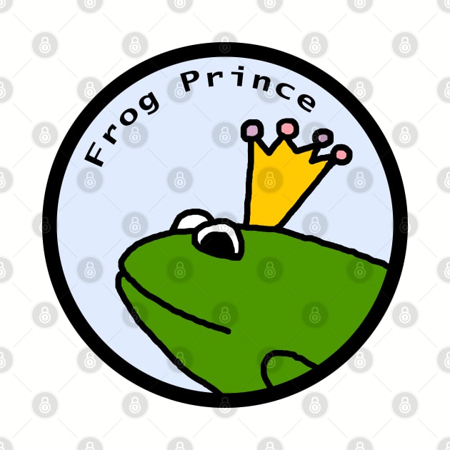 Portrait of a Green Frog Prince in a Circle by ellenhenryart