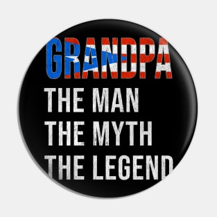 Grand Father Puerto Rican Grandpa The Man The Myth The Legend - Gift for Puerto Rican Dad With Roots From  Puerto Rico Pin