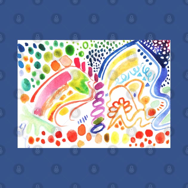 Bright colorful watercolor abstract by lausn