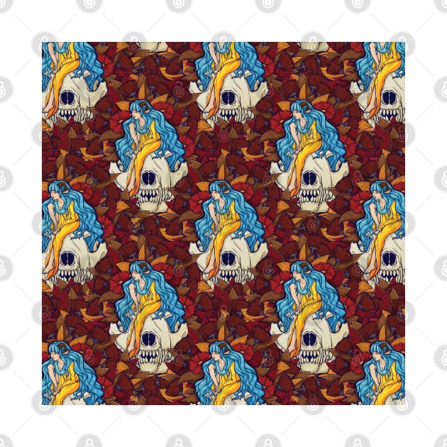 The Lamb and the Wolf Seamless Pattern by zarya_kiqo