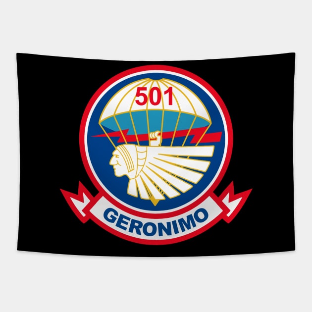 Mod.1 Geronimo 501st Airborne Parachute Infantry Tapestry by parashop