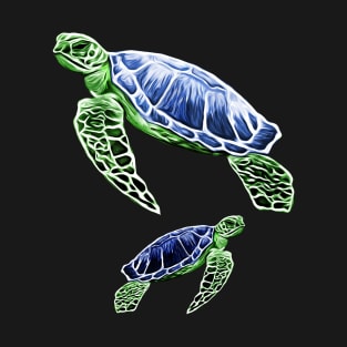 Blue Green Sea Turtles T-Shirt