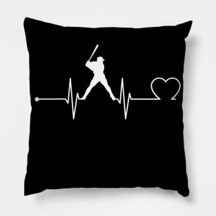 Baseball Heartbeat Gift Baseball Lovers Baseball Players Gift Pillow