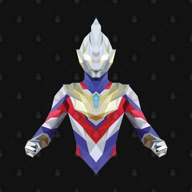 Ultraman Trigger Multi-Type (Low Poly Art) by The Toku Verse