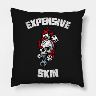 Expensive Skin Skull Dice Fire Tattoo Lover Pillow