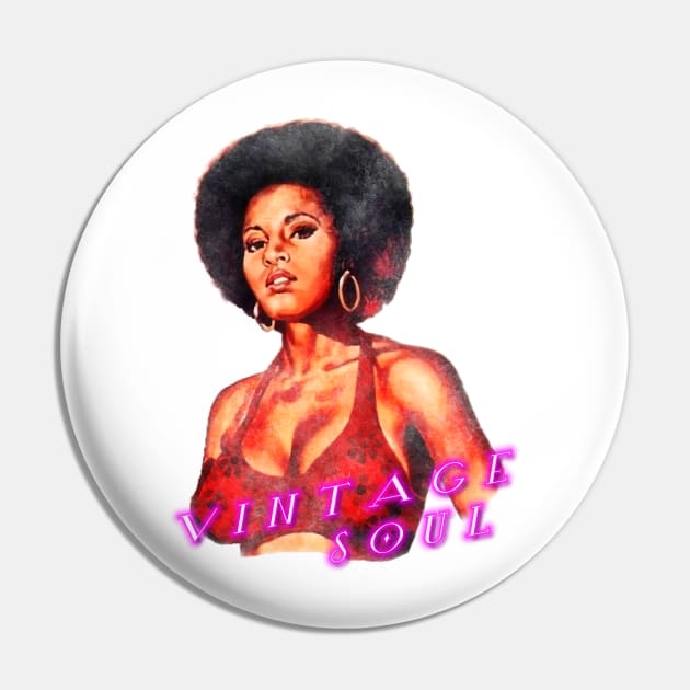 80s Soul Vintage Beauty Girl Pin by 8 Fists of Tees