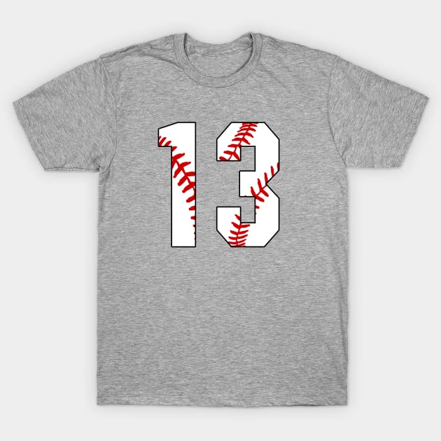 TeeCreations Baseball Number 13 #13 Baseball Shirt Jersey Favorite Player Biggest Fan Pin