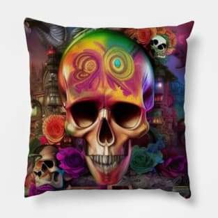 magic skull Pillow