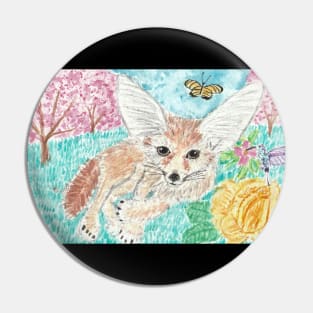 Fennec fox watercolor painting Pin