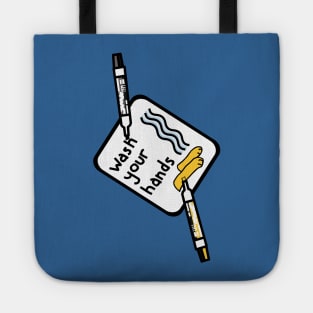 Wash Your Hands Sign and Pens Tote