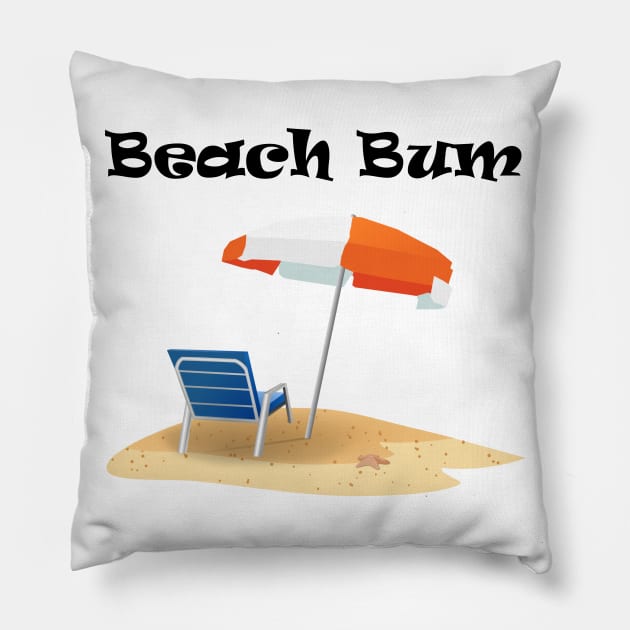 Beach Bum Summer Design Pillow by PaperMoonGifts