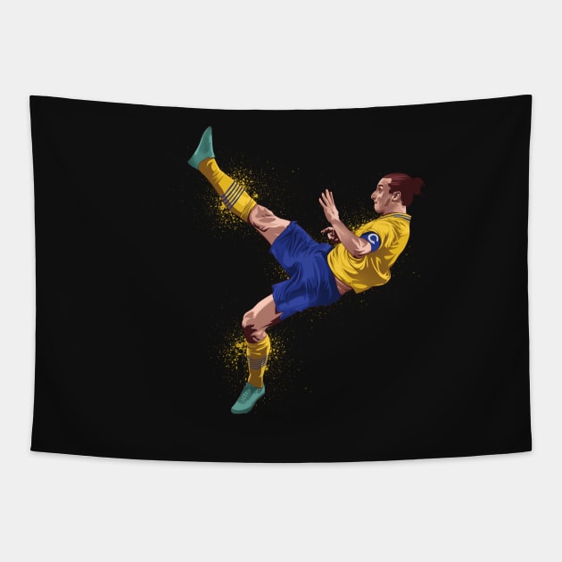 zlatan bicycle kick Tapestry by siddick49