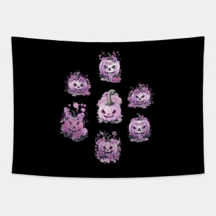 Hello pumpkin fall mauve pink design for Women Pumpkin spice Tapestry