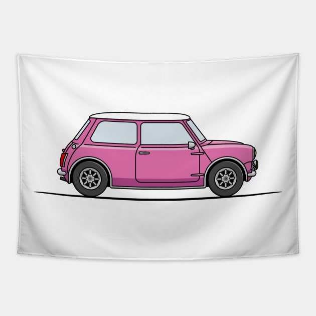 Classic Mini Cooper - Pink Tapestry by JingleSnitch