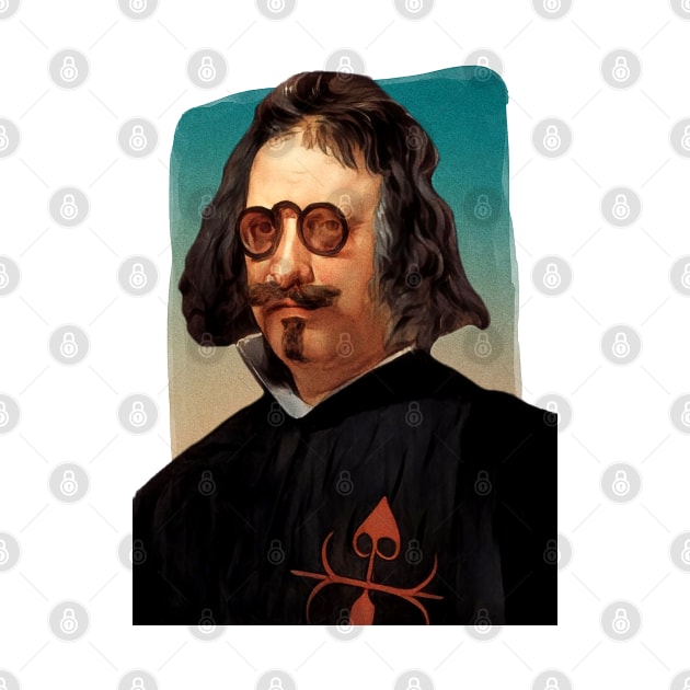 Spanish Writer Francisco Gomez De Quevedo y Villegas illustration by Litstoy 