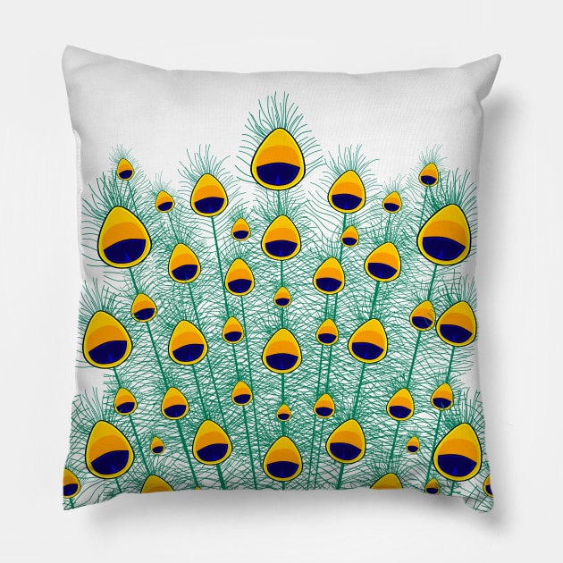 PEACOCK Feathers Pillow by SartorisArt1