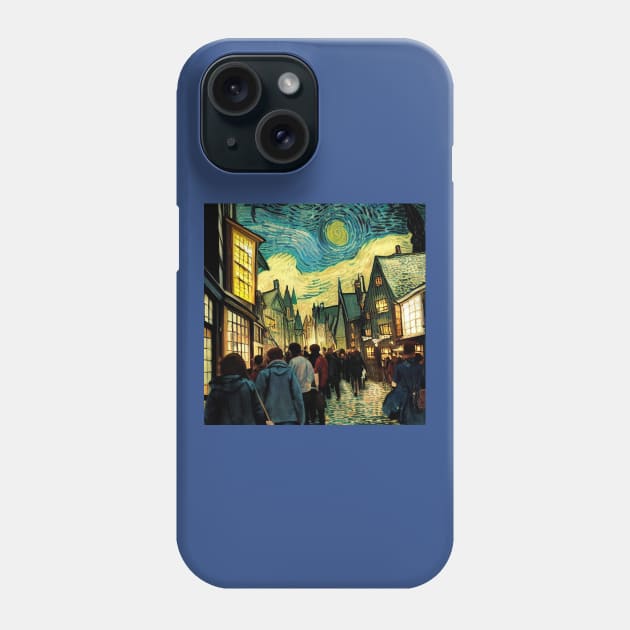 Starry Night in Diagon Alley Phone Case by Grassroots Green