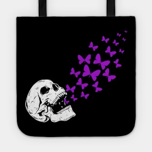 Butterfly Skull - Purple Tote