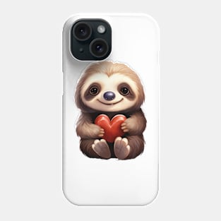 Valentine Sloth Holding Heart Phone Case