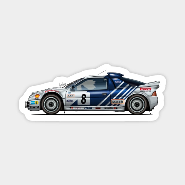 Ford RS200 Group B - Artwork Magnet by Mario Ramos Rally Art
