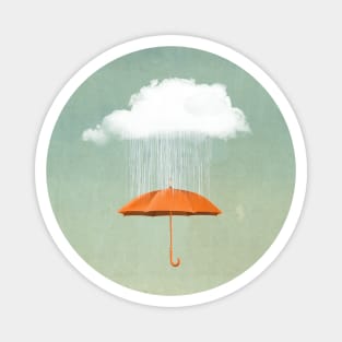 Orange umbrella Rain Cloud Magnet