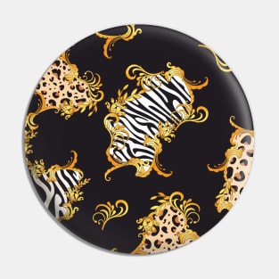 Animal skin texture with baroque floral pattern Pin